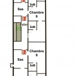 Plan du deuxième étage du Gîte du Lac de Monampteuil